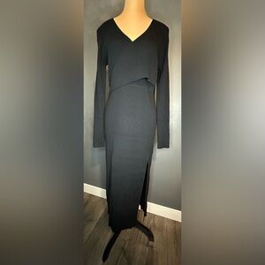 Open Edit Black Long Sleeve Dress